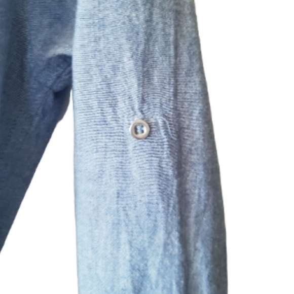 𝅺JAQULINE Denim Look Shirt Dress/Tunic‎ Pocket Front Long Sleeve Womens Size XL - Picture 9 of 12